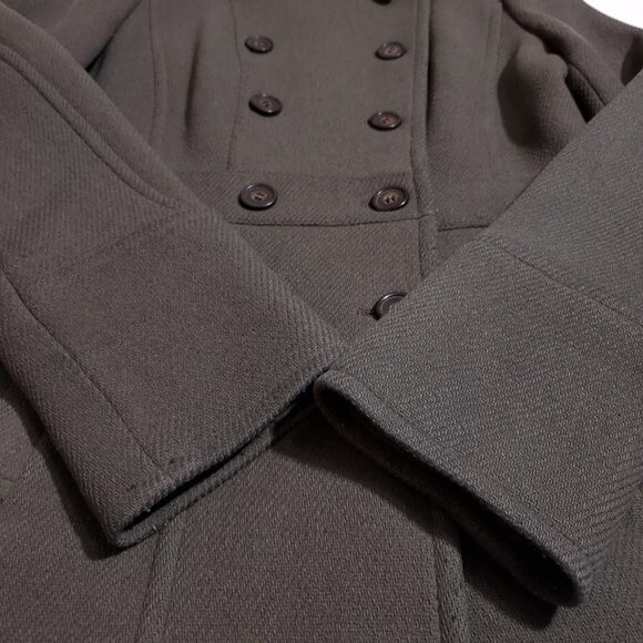 J. Crew Stadium Cloth Nello Gori Olive Green Double Breasted Pea Coat Size 4 - Picture 7 of 14